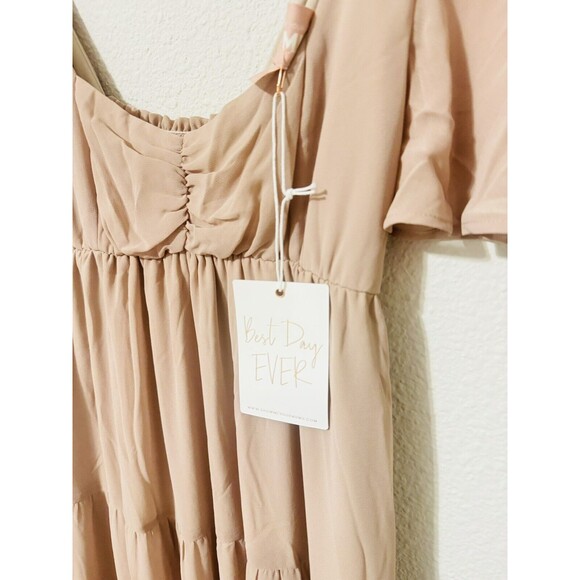 Show me Your Mumu Nicole Maxi Dress in Soft beige chiffon Size: Small NWT - Picture 5 of 9